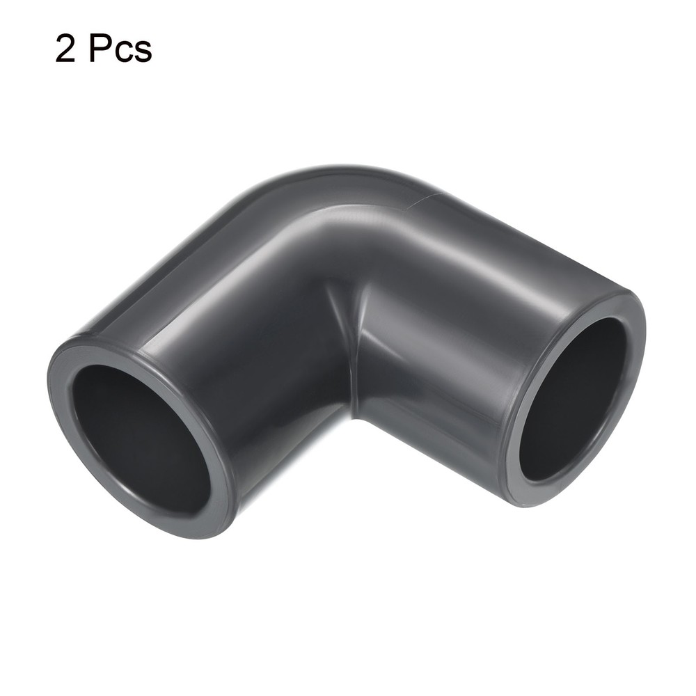 UPVC Elbow Fitting Pipe Program 80 3/4", 2pcs 90 Degree Connector, Grey
