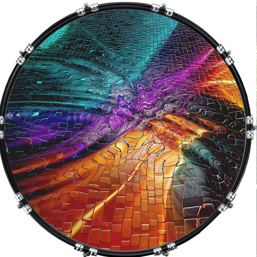 20" Custom Bass Kick Drum Front Head Graphical Colorful 8