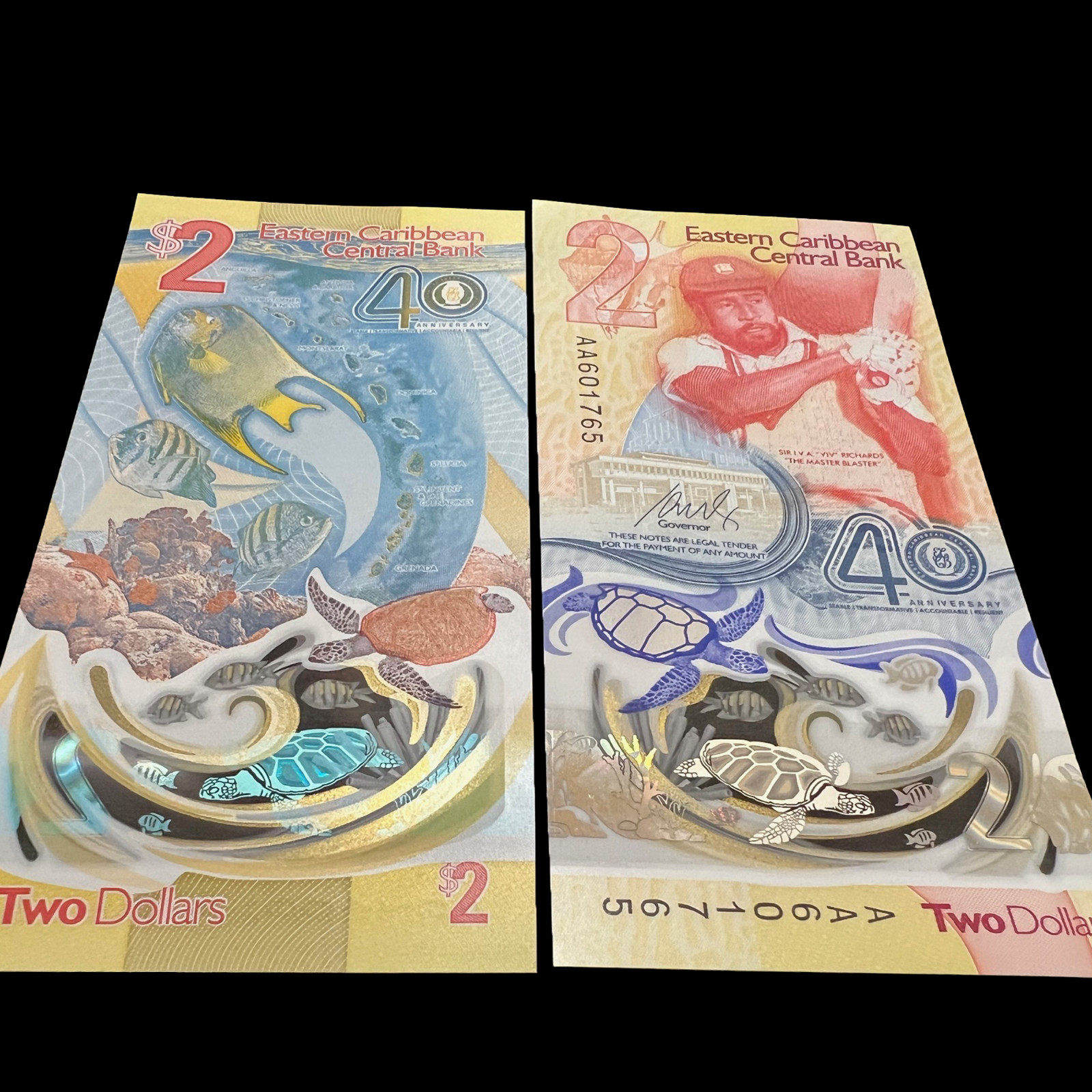 Eastern Caribbean $2 Banknote World Paper Money UNC Currency Bill Note Dollar