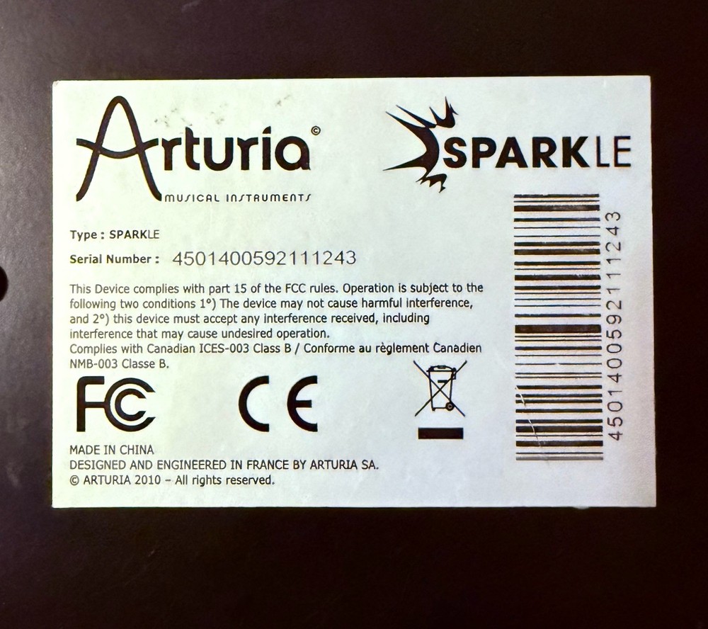 Arturia SparkLE Hybrid Drum Machine USB MIDI Controller WORKS No Encoder Knobs
