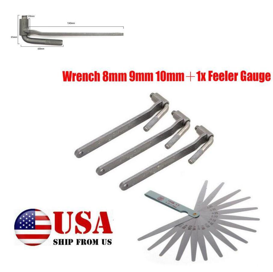 4PCS/Set Feeler Gauge Motorcycle Engine Valve Hexagon Socket Spanner Wrench