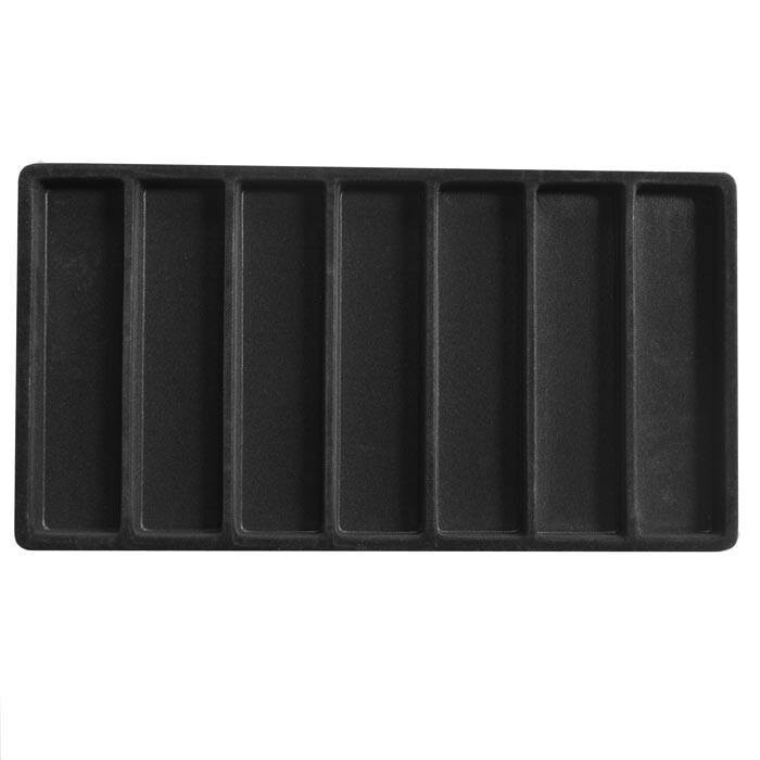 Black Straight Edge Razor Black 7 Slot Liner Display Stackable Plastic Tray