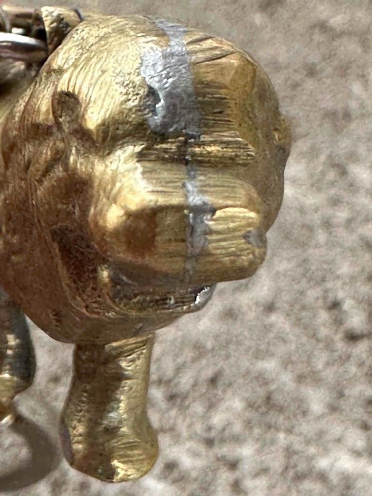 Vintage Brass Lion Key Chain