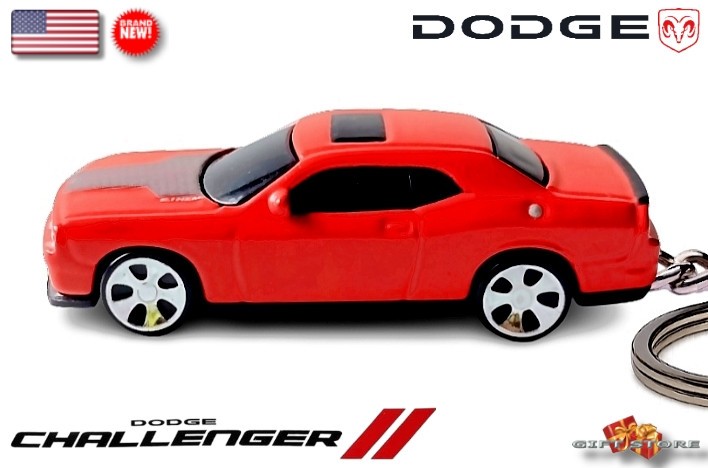 🎁🚦🆕 KEY CHAIN REDDISH ORANGE DODGE CHALLENGER CUSTOM Ltd. Ed.💕GREAT GIFT💕🎁
