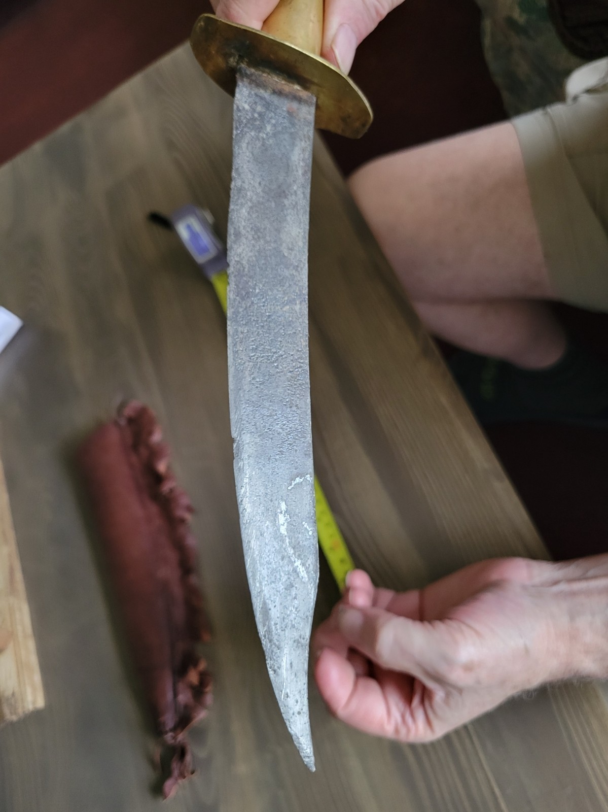 Civil War Brass Handle Bowie Fighting Knife Used Free Shipping