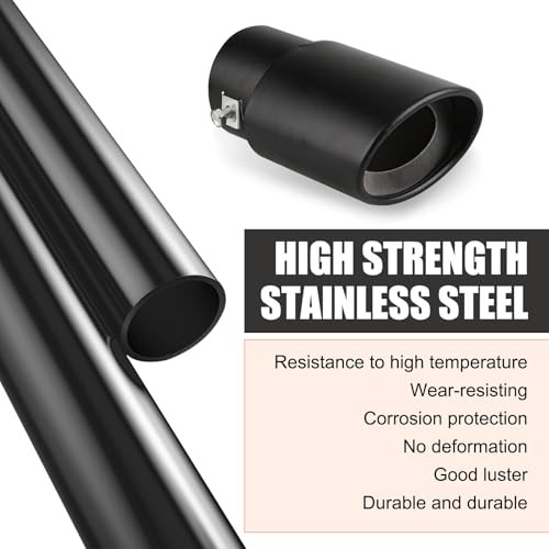 MLY Car Exhaust Tip, 2.48" Inlet Exhaust Tip, Bolt On 3.34" Outlet 5.5"