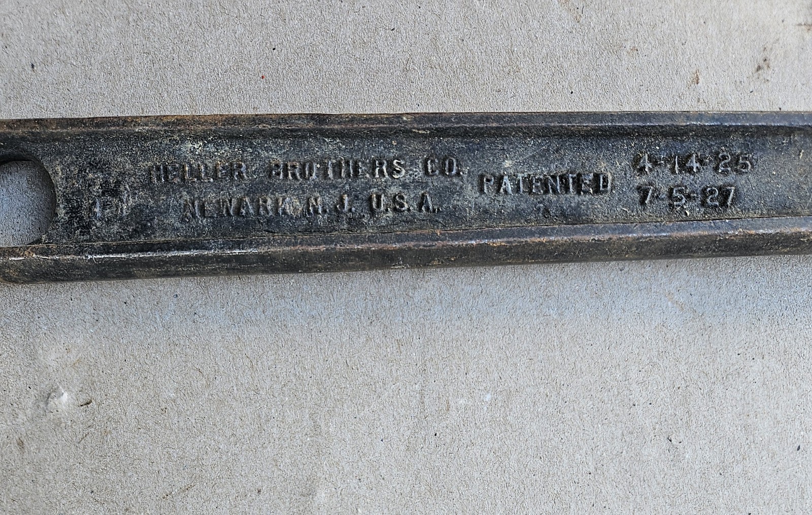 VERY RARE 18" Heller Bros. Masterench Adjustable Wrench, Smooth Jaw, Vintage USA