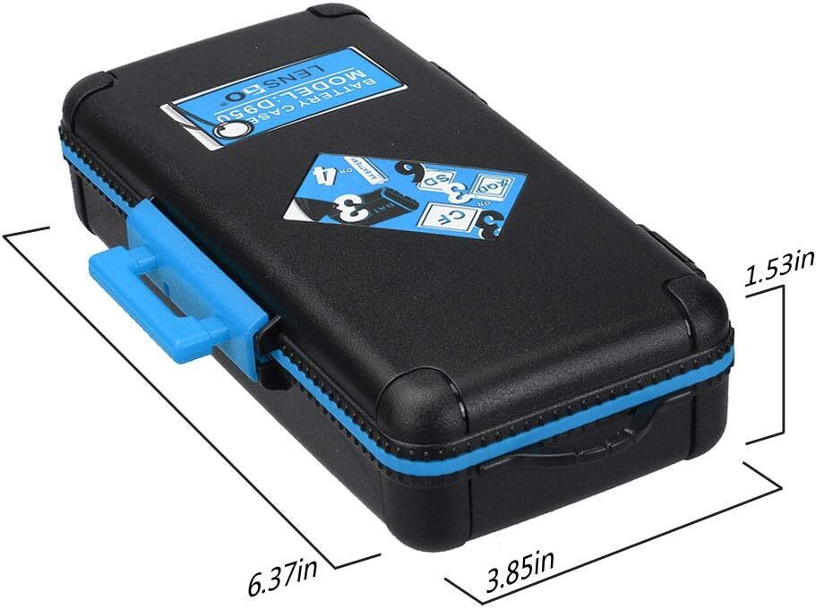LENSGO Camera Battery Memory Card Case, Hard Protector Case Blue