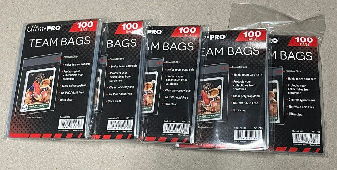Ultra PRO Team BAGS Resealable Sleeves 100 200 300 400 500 1000 2500 5000 Case