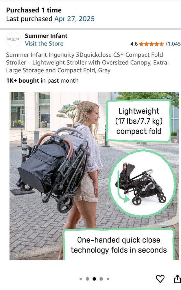 Summer Infant Ingenuity 3Dquickclose CS+ Compact Fold Stroller