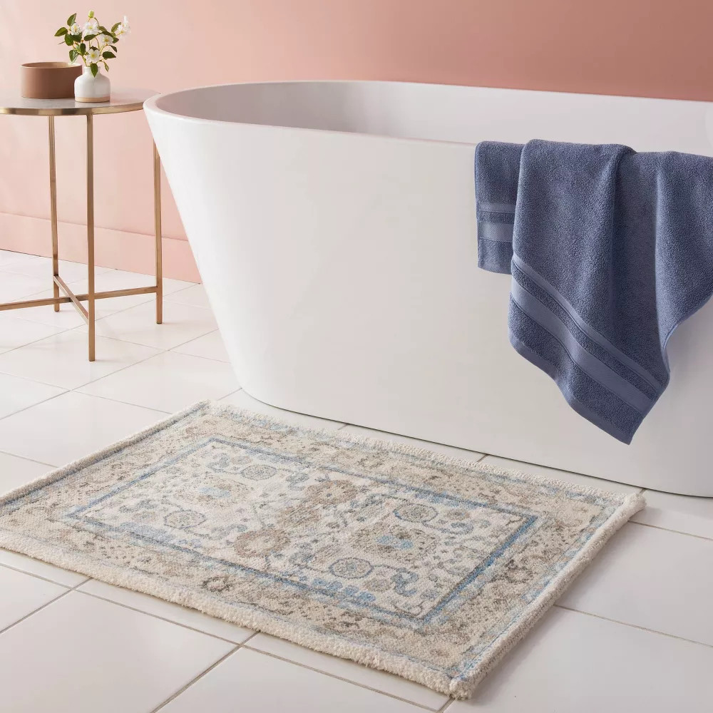 24"x36" Oversized Medallion Bath Rug Cream - Threshold