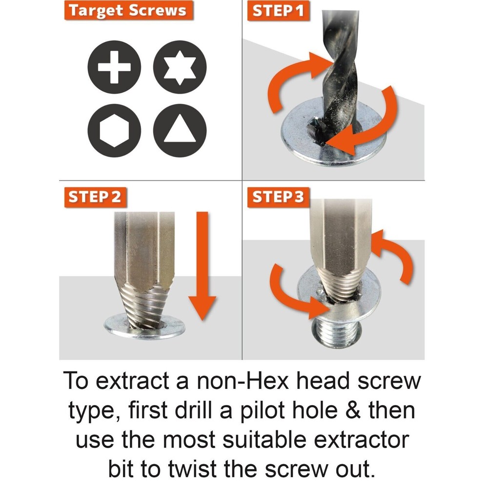 Rapid SCREW EXTRACTOR bits for damaged hex socket head screws ENGINEER DBZ-20