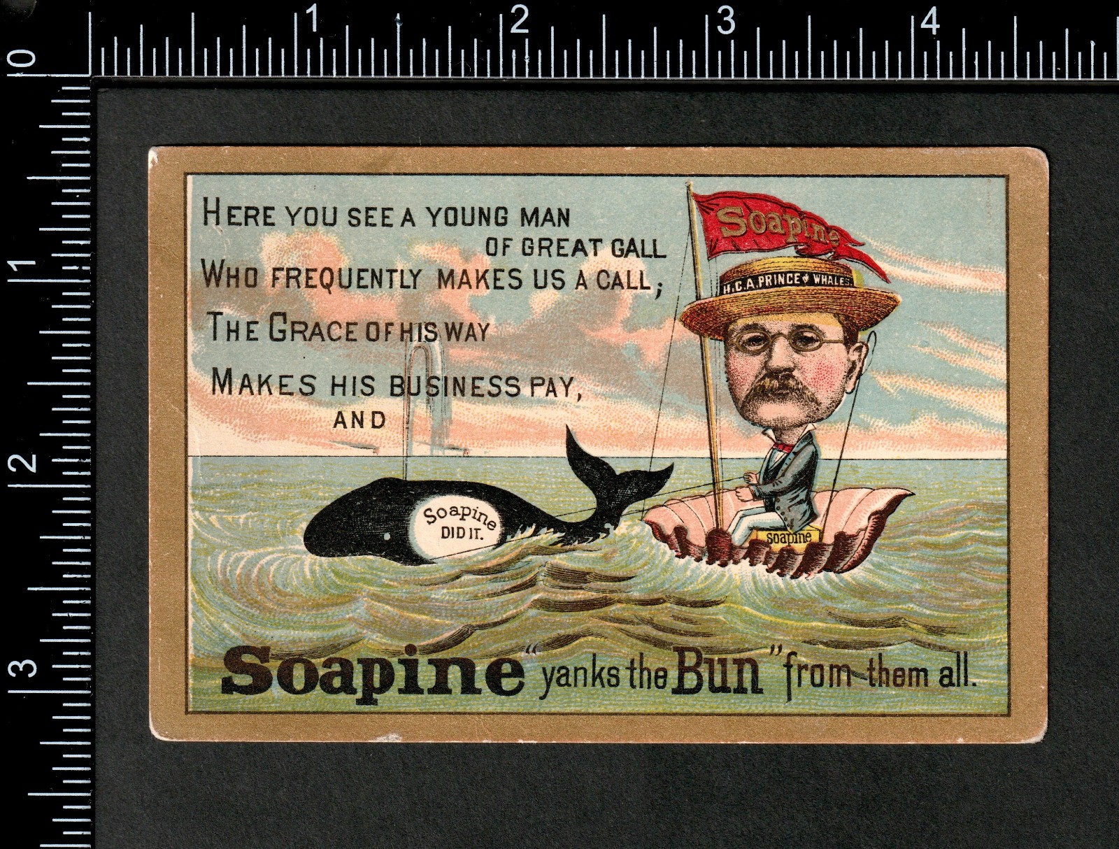 President Teddy Roosevelt as Prince of Whales 1800s Soapine Soap Trade Card j.US