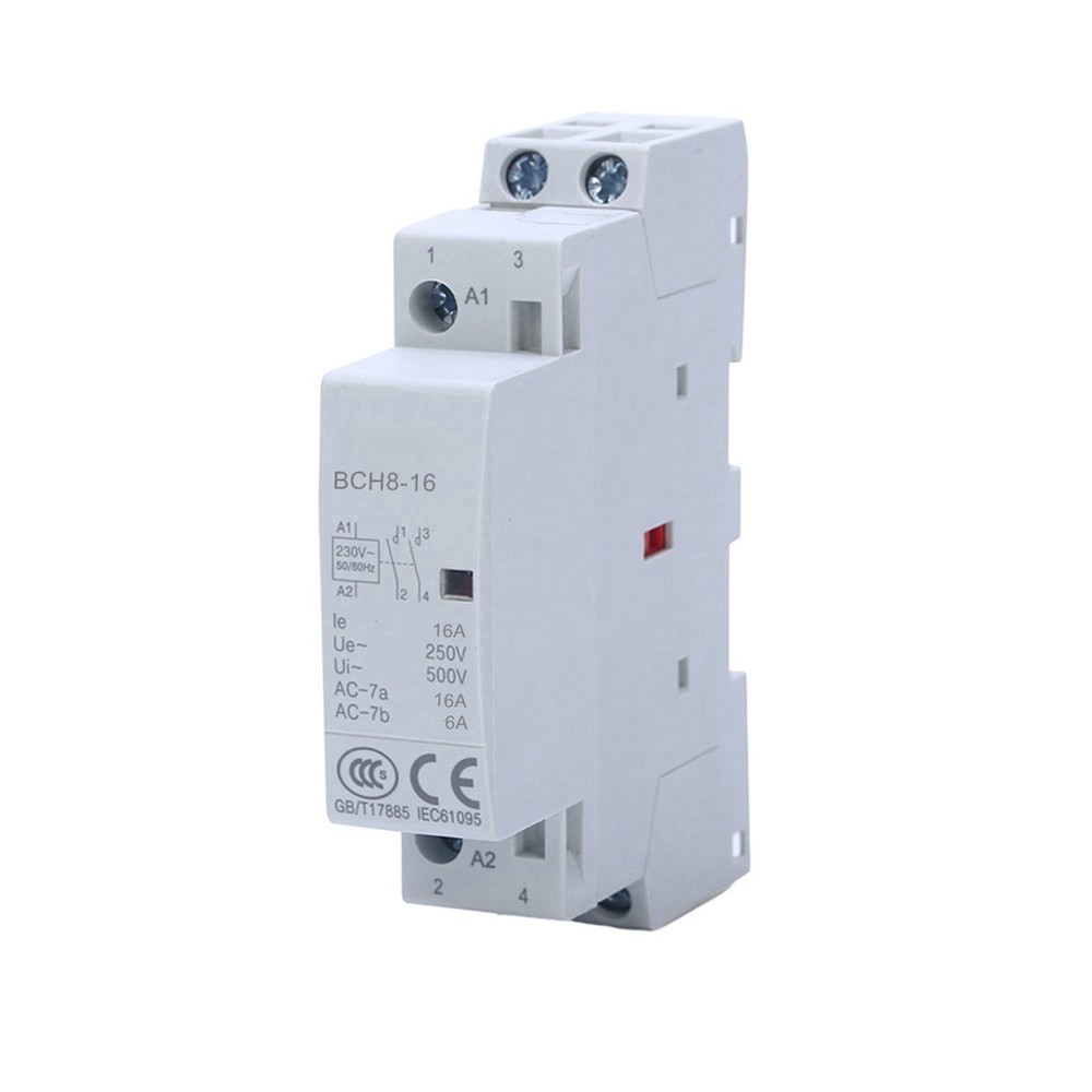 Household Contactor AC230V 2P 16A 2NO Rail Mounting Modular Contactor Automatic