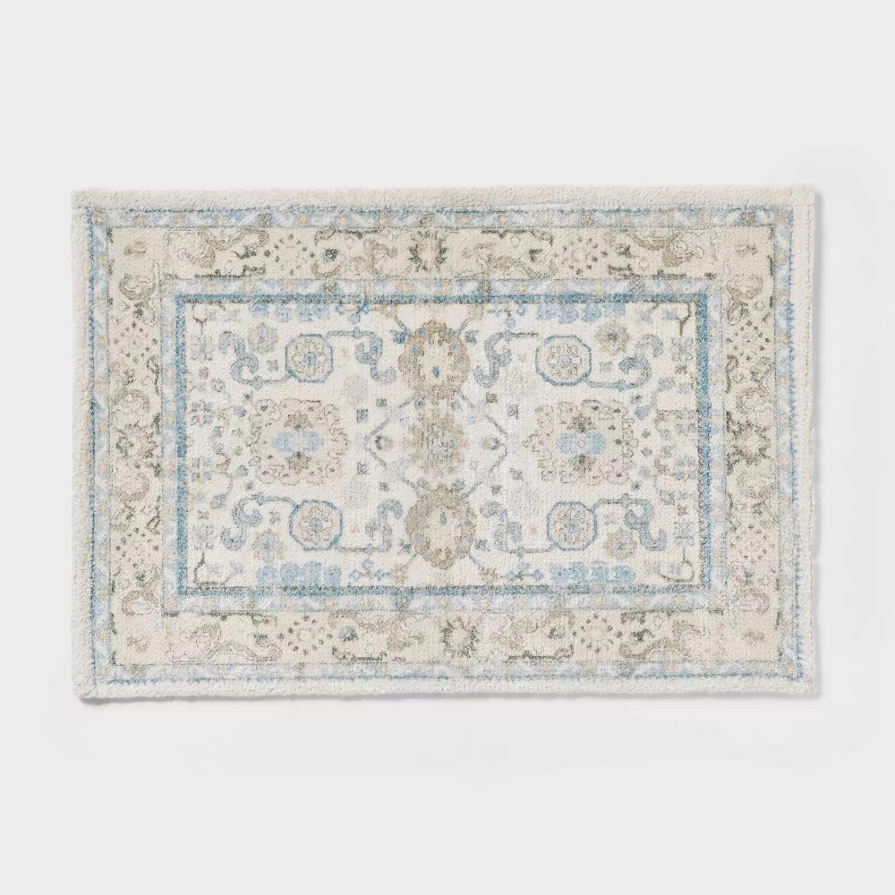 24"x36" Oversized Medallion Bath Rug Cream - Threshold