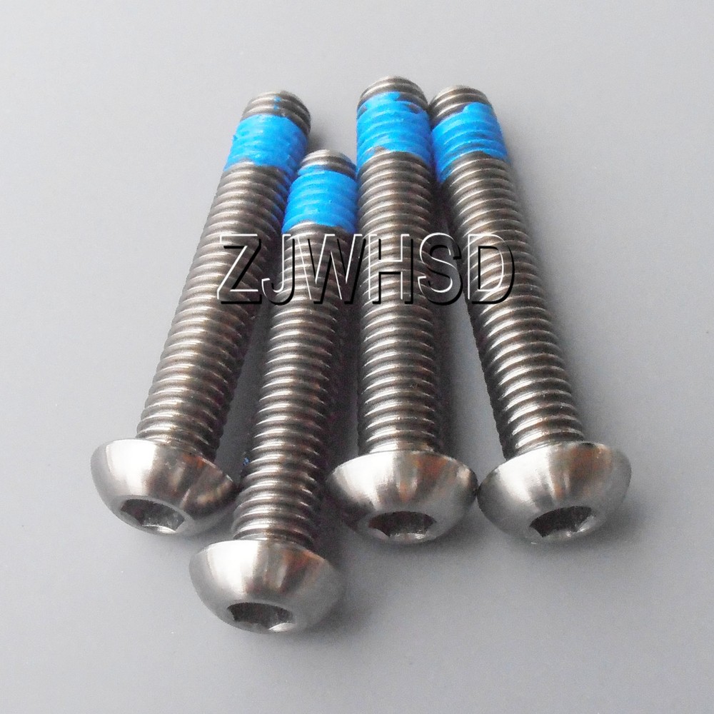 4pcs M6 x 35 mm Ti Titanium Screw Bolt Allen Hex Socket Button Head ThreadLocker