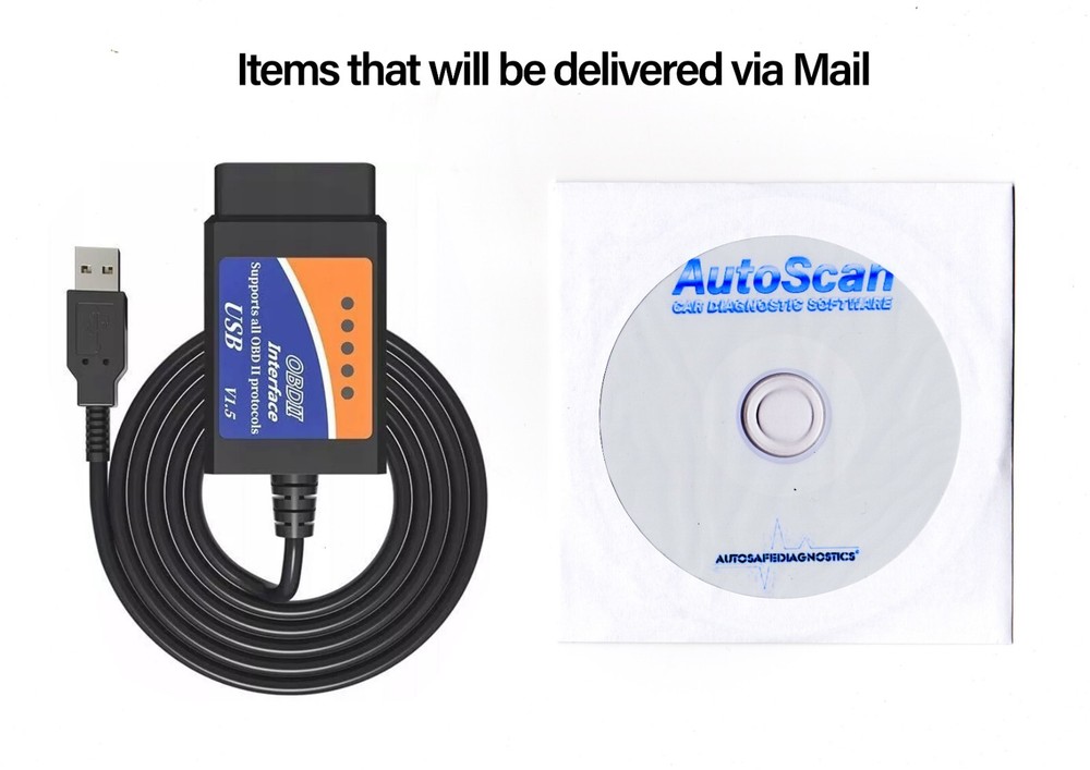 Autoscan Enhanced PLUS OBD2 Engine Diagnostic Software all Vehicles + USB Elm327