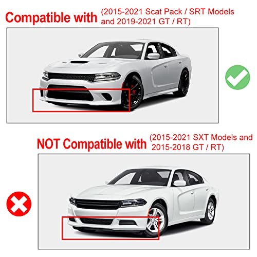 Front Bumper Lip Splitter Protector Compatible with Dodge Charger SRT