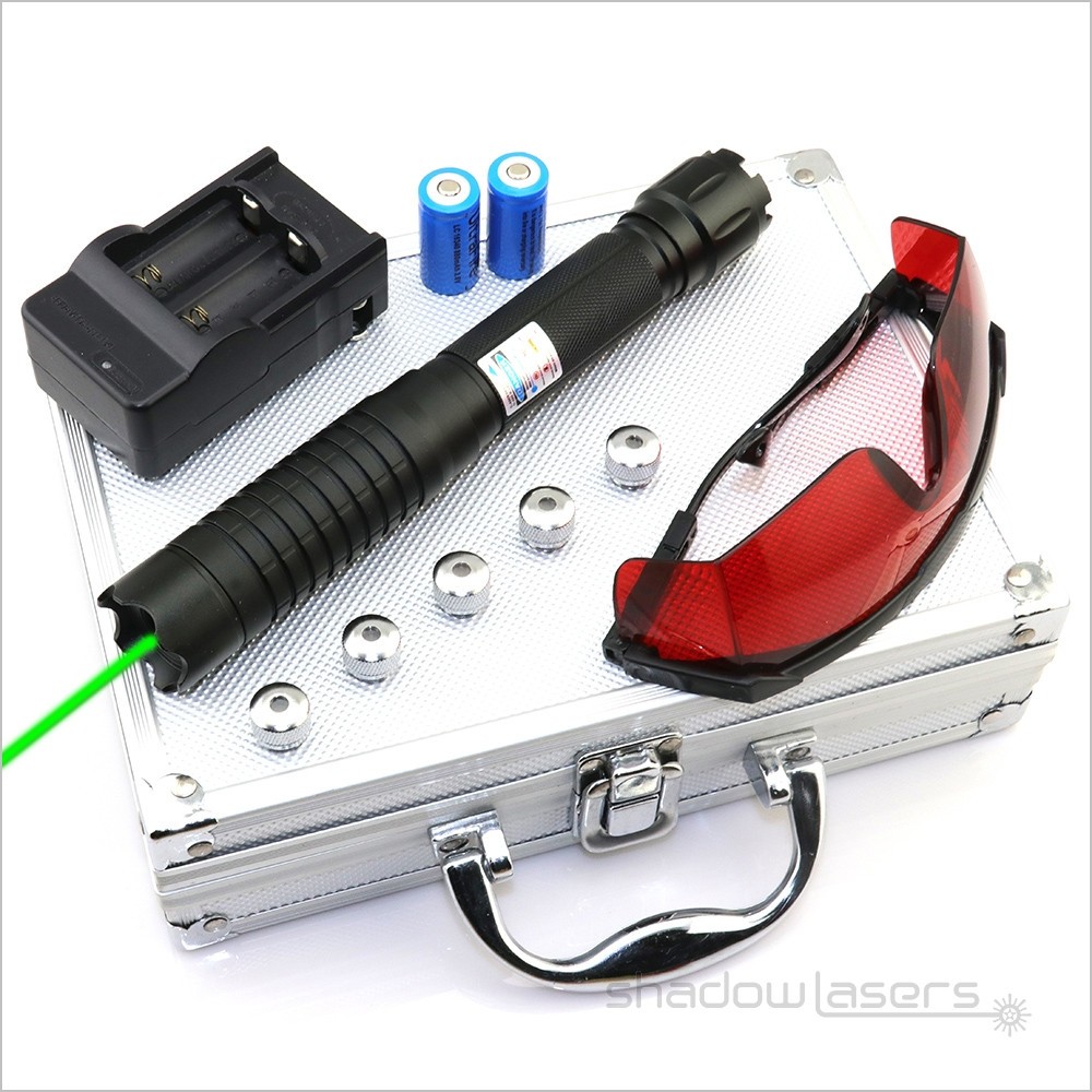 Adjustable Focus Laser Pointer GR 520nm Flashlight Visidle Beam Light+Case