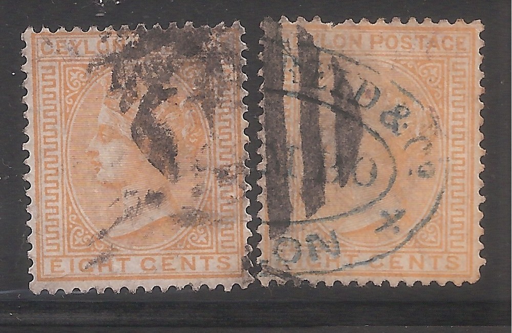 Ceylon   Sc# 66 x 2   Used    CV $15+