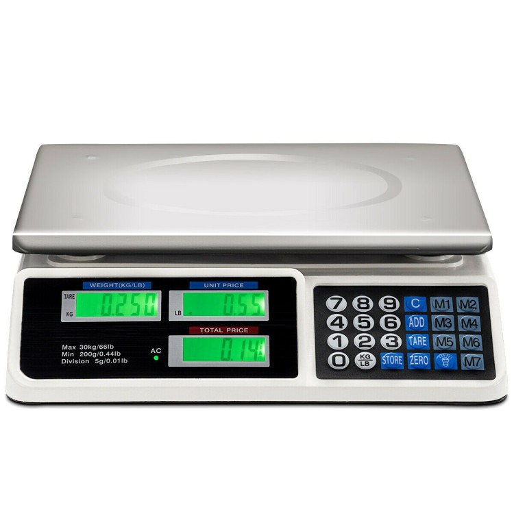 66 lb Electronic Price Computing Scale with LCD Display — Fast, Accurate Pricing