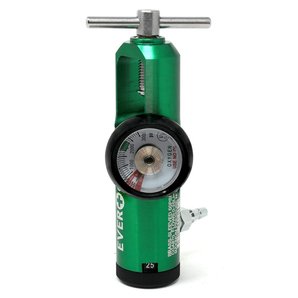 Ever Ready First Aid Oxygen Regulator CGA-870 Connection Gauge Flow Rate