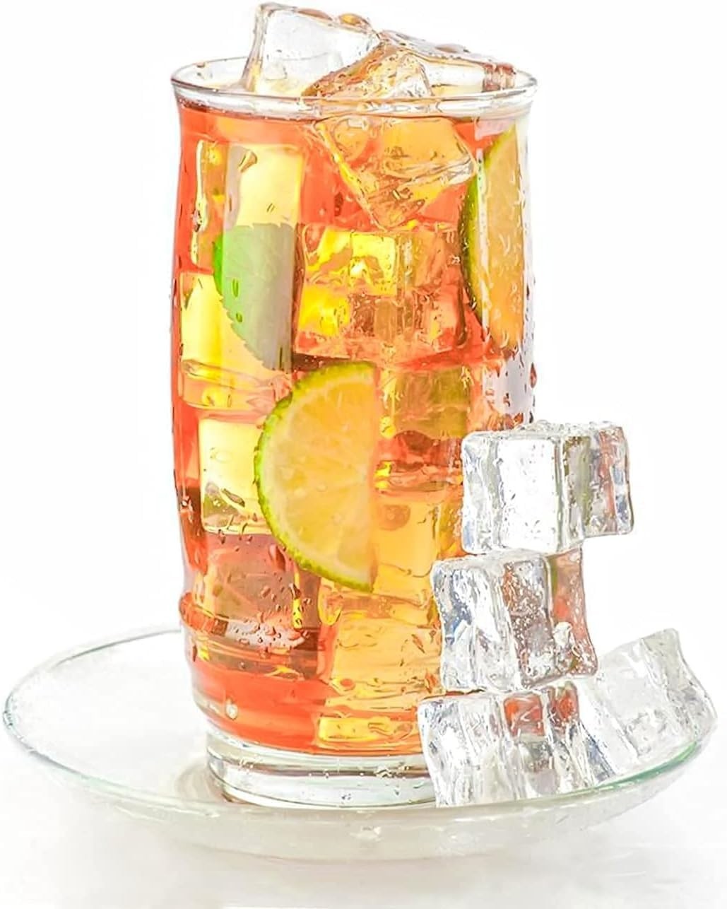 Clear Fake Ice Cubes, 20 PCS 0.8" Plastic Ice Cubes Acrylic Clear Ice Rock