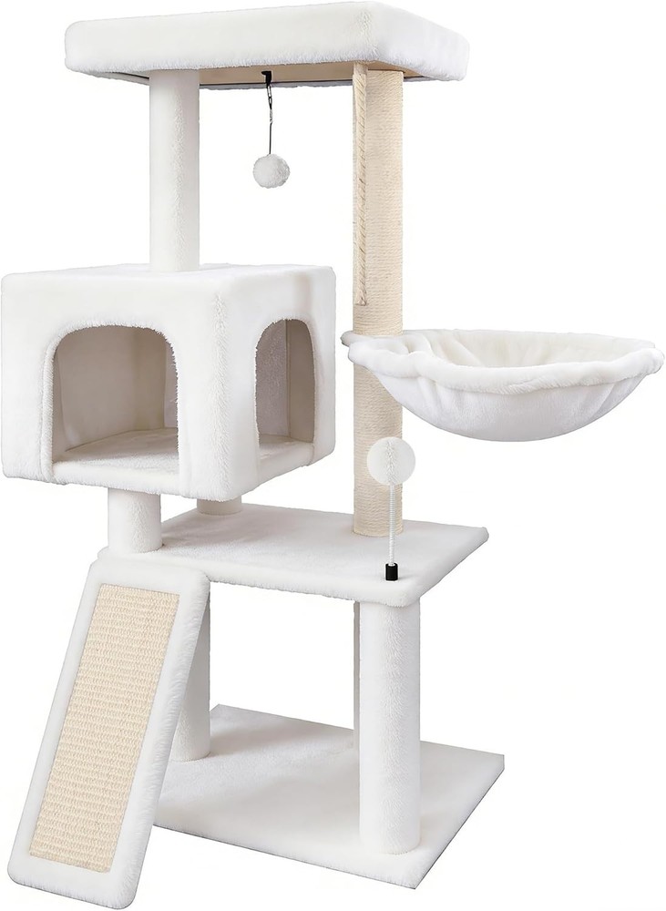 Cat Tree W/ Cat Condo & Hammock Cat Tree W/ Scratching Posts & Scratching Pads