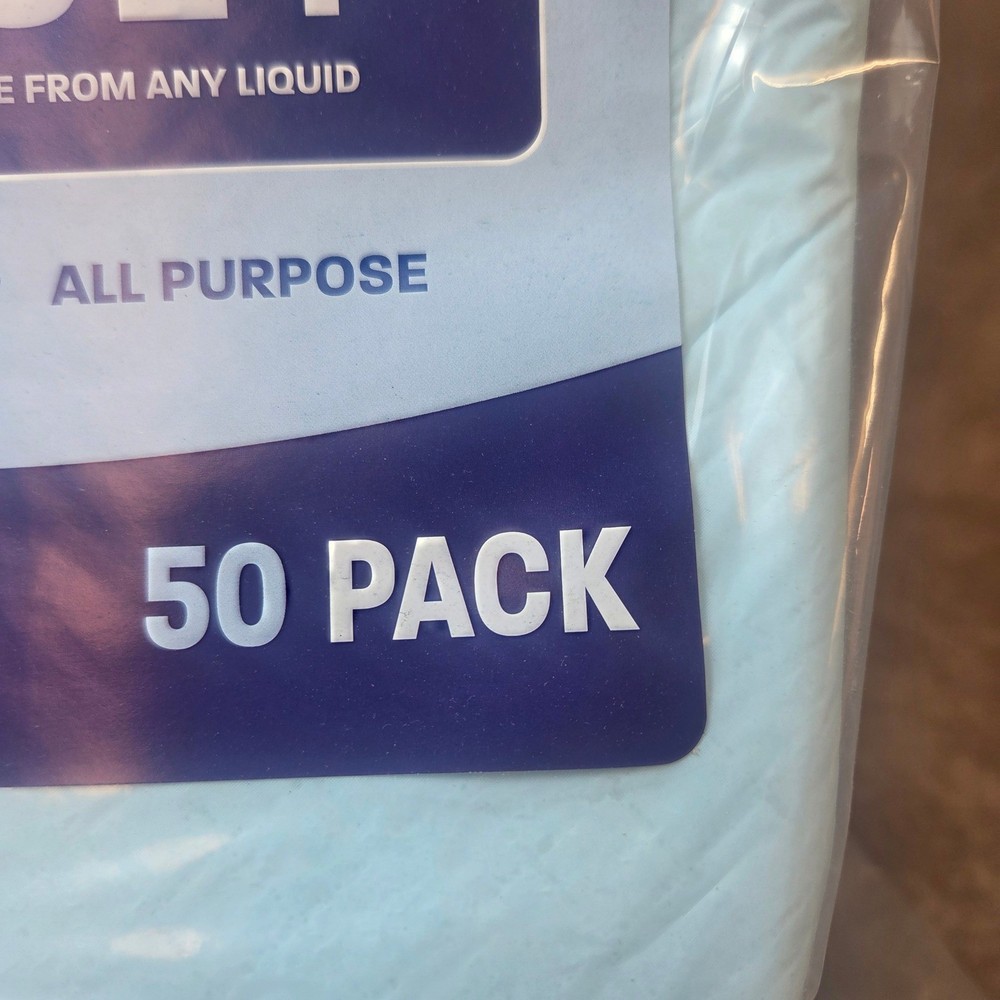 Stack Man Value+ 23x36 Large Disposable Pads Waterproof Underpads 50 Pack Blue