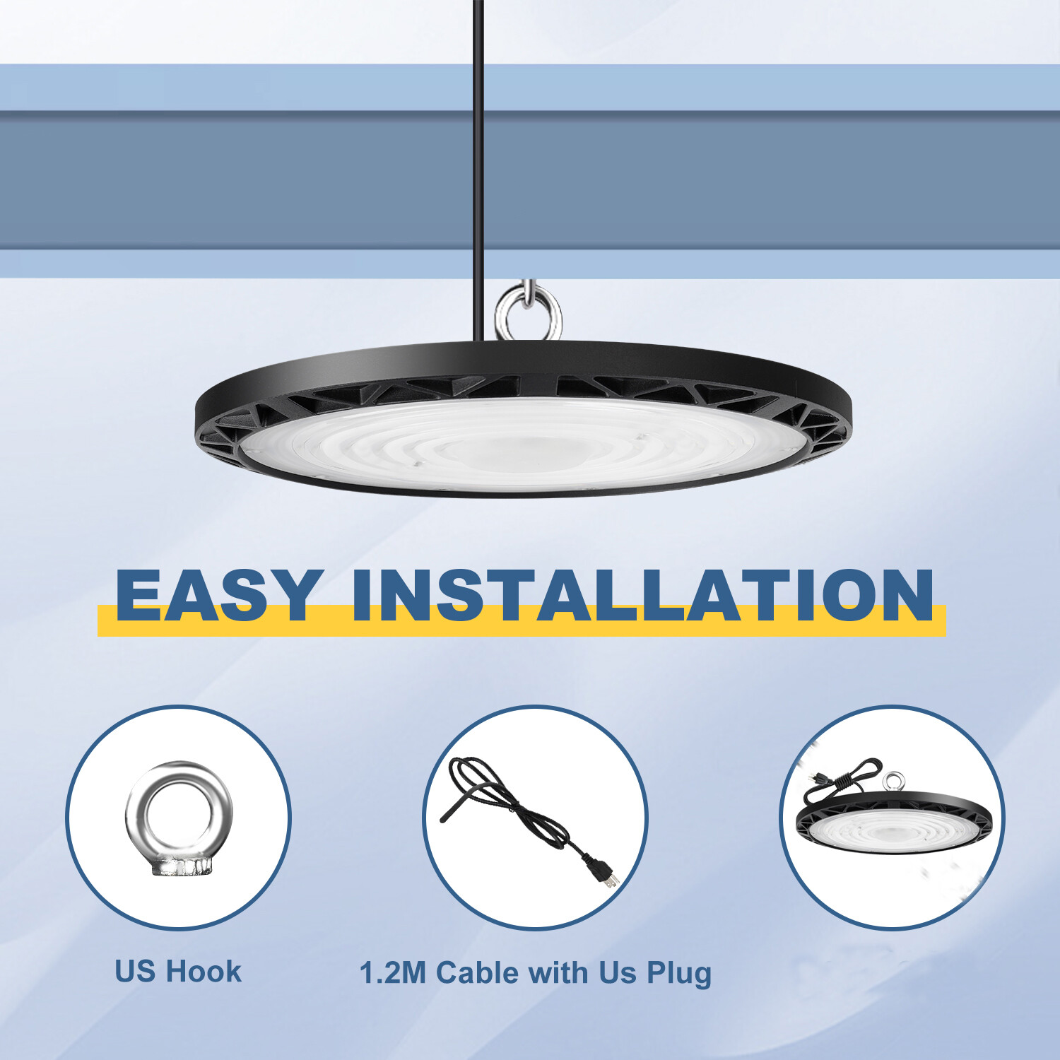 8 Pack Led UFO High Bay Light 100W Warehouse Factory Commercial Industrial Shop