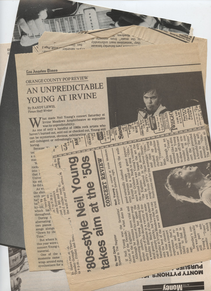 1983 NEIL YOUNG Everybodys Rockin CONCERT Tour Program . WITH TICKET ATTACHED