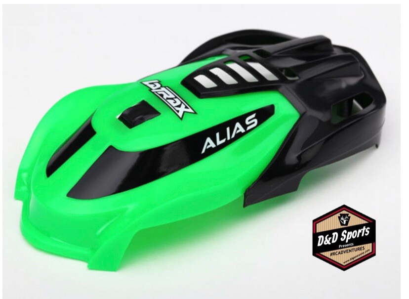 Traxxas 6614 Canopy, Alias, GREEN, Screws