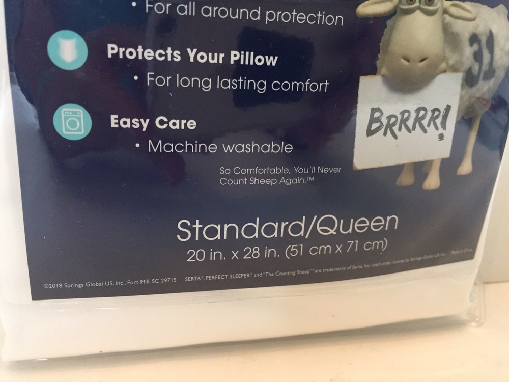 Serta Perfect Sleeper Cool & Comfy Pillow Protector Standard Queen 2 Pack White