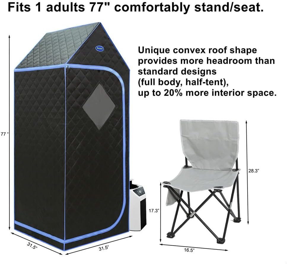 Portable Home Sauna Box with 3L Steamer, Timer & Remote Control
