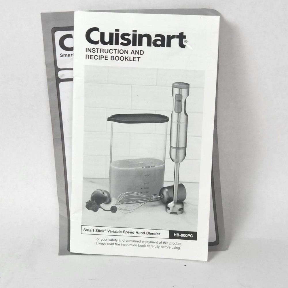 Cuisinart Smart Stick HB-800PC Manual Quick Start Guide