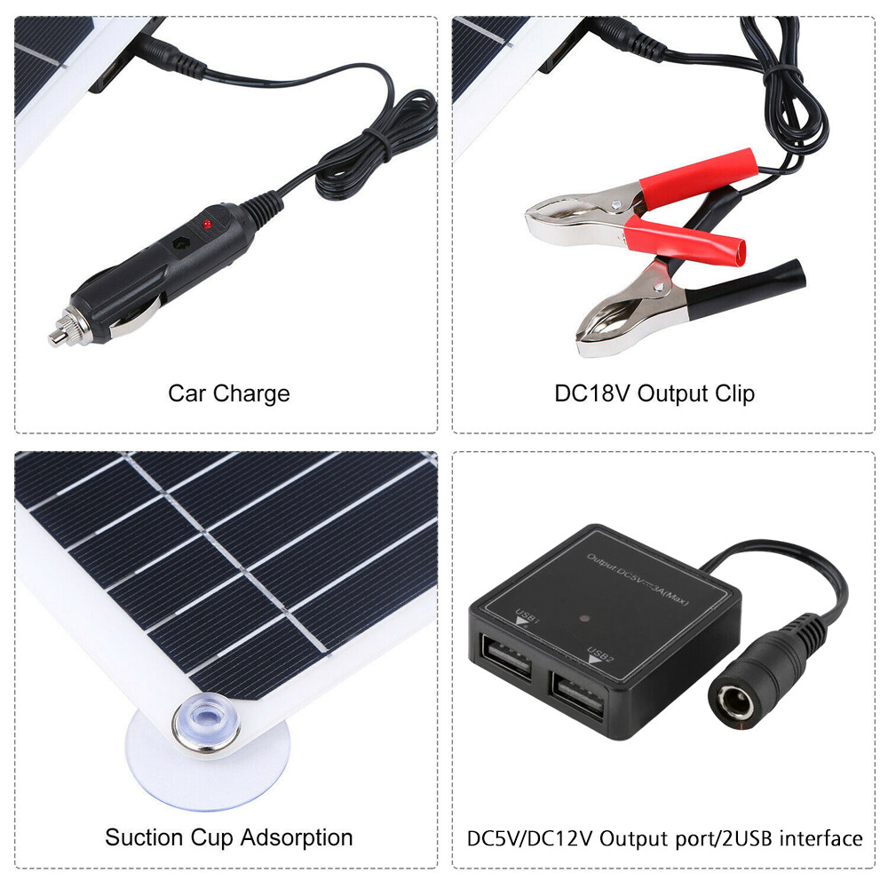 6000W Complete Solar Panel Kit Solar Power Generator 100A Home 110V Grid System