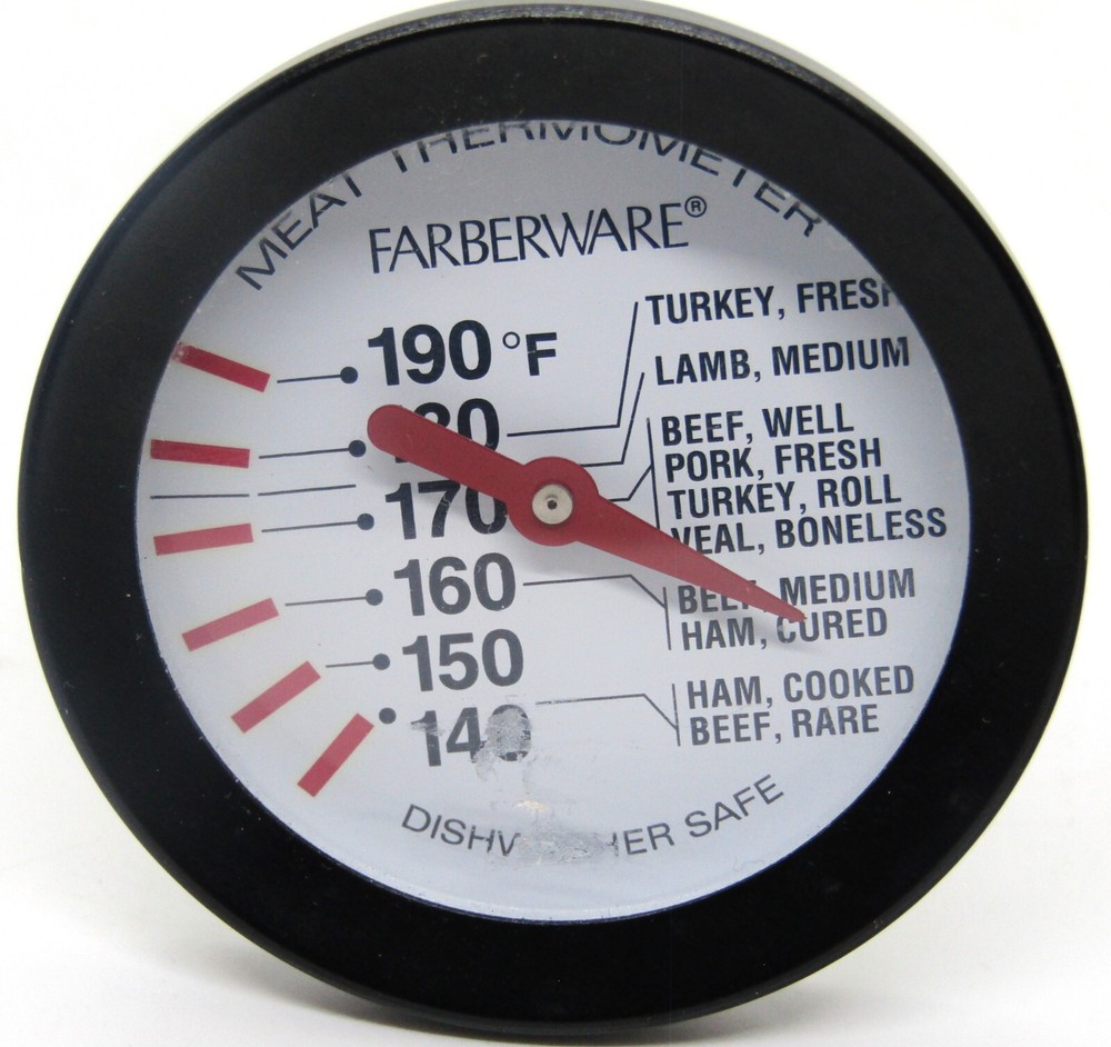 Farberware Black Meat Thermometer, Dishwasher Safe.