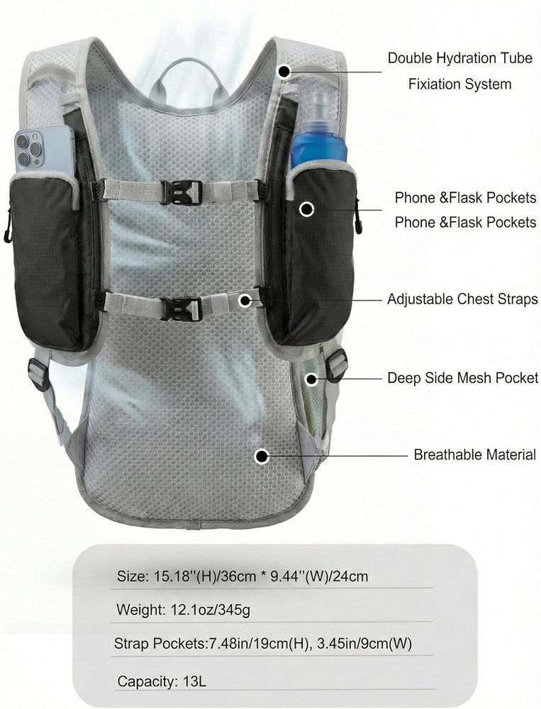 Hydration Hiking Backpack, Water Hiking Backpack, Hydration Backpack with 15L Wa