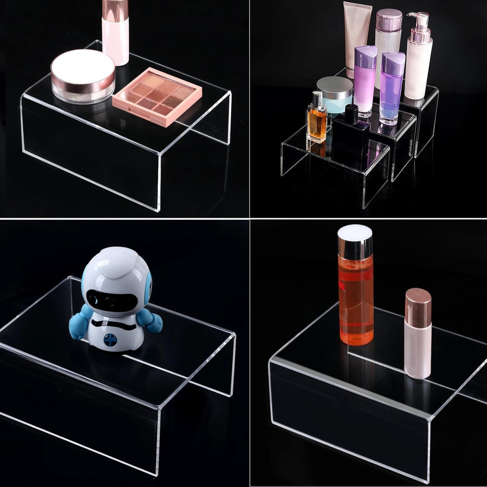 Acrylic Display Risers 2 Sets Clear Product Stands 4" 5" 6"