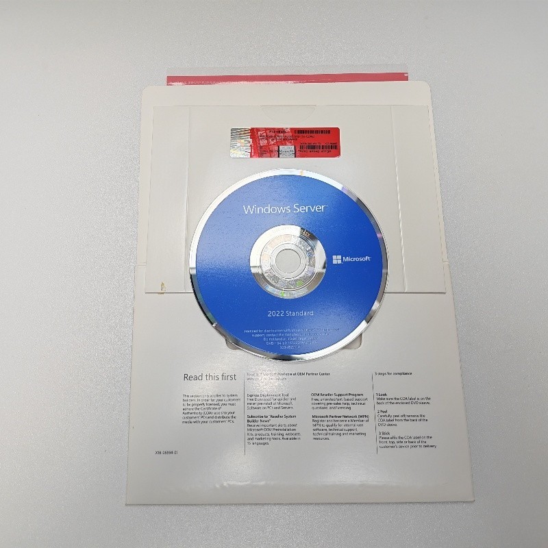 Microsoft Windows Server 2025 Server 2022 Standard 24-Core 50 CALs DVD With Key