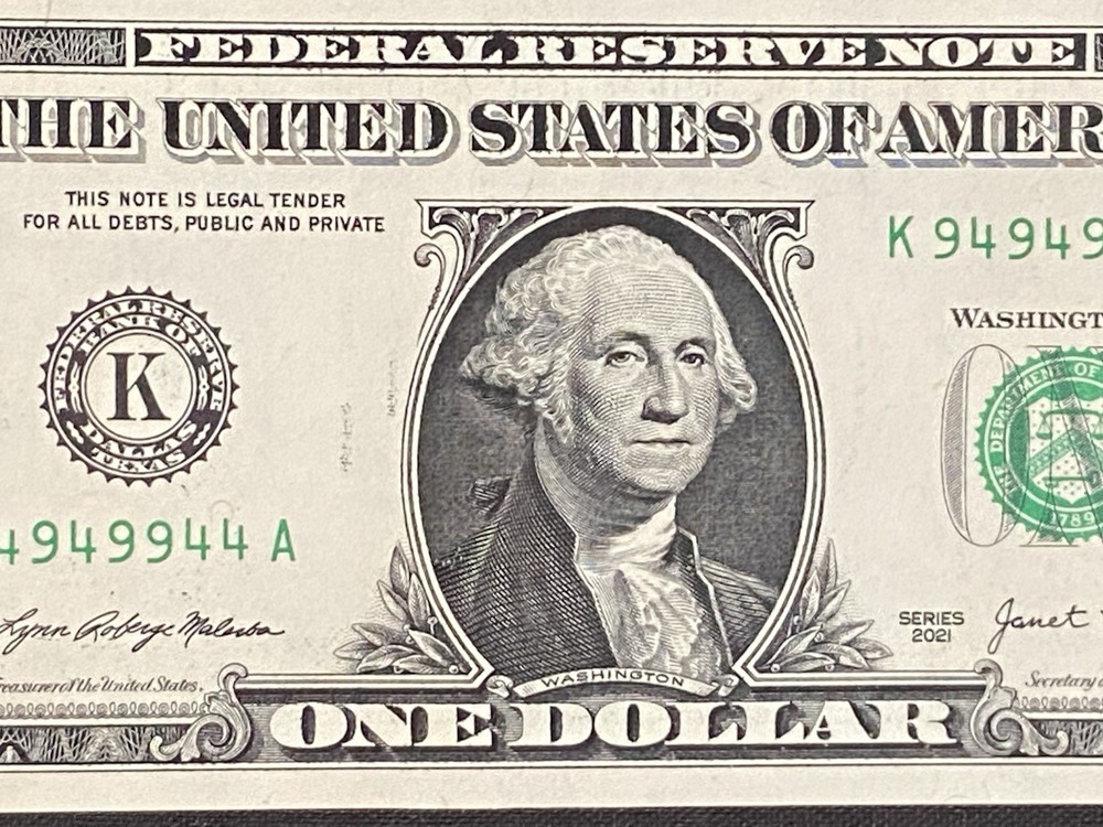 2021 - $1 - Binary Ink Transfer K94949944 - UNC