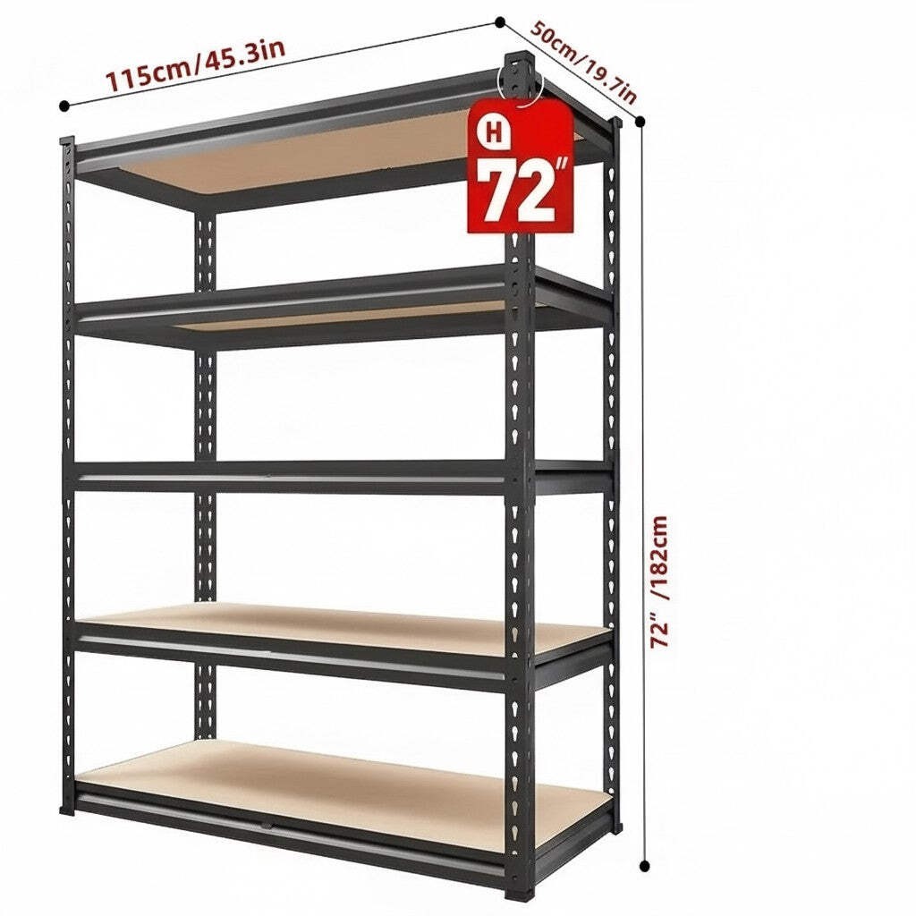 Heavy Duty Metal Garage Shelving Rack 2000lbs 4/5/6-Tier Steel Shelf 60"/72"/84"