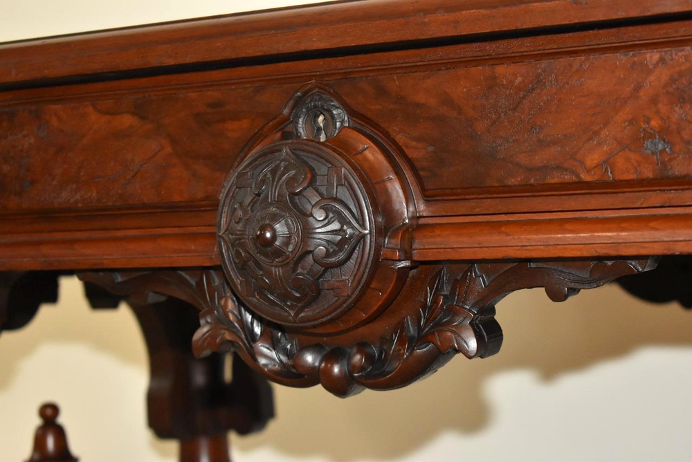 Victorian Walnut Library Table Belter Style