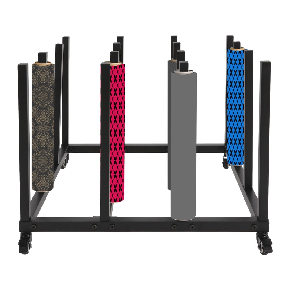 Mobile Blueprint Storage Stand with 16 Rolls Capacity File Roll Storage Cart
