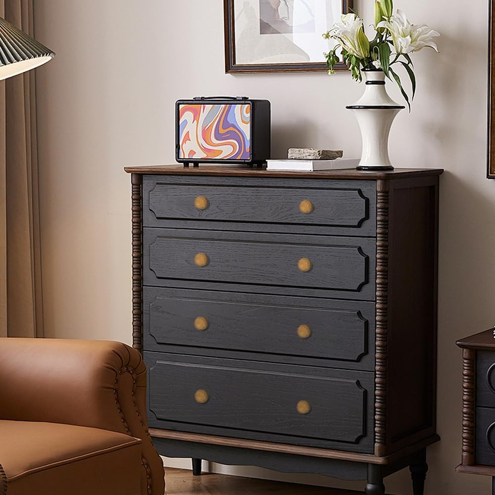 12 Pack Solid Vintage Antique Brass Cabinet Knobs Dresser Knobs, Drawer Pulls fo