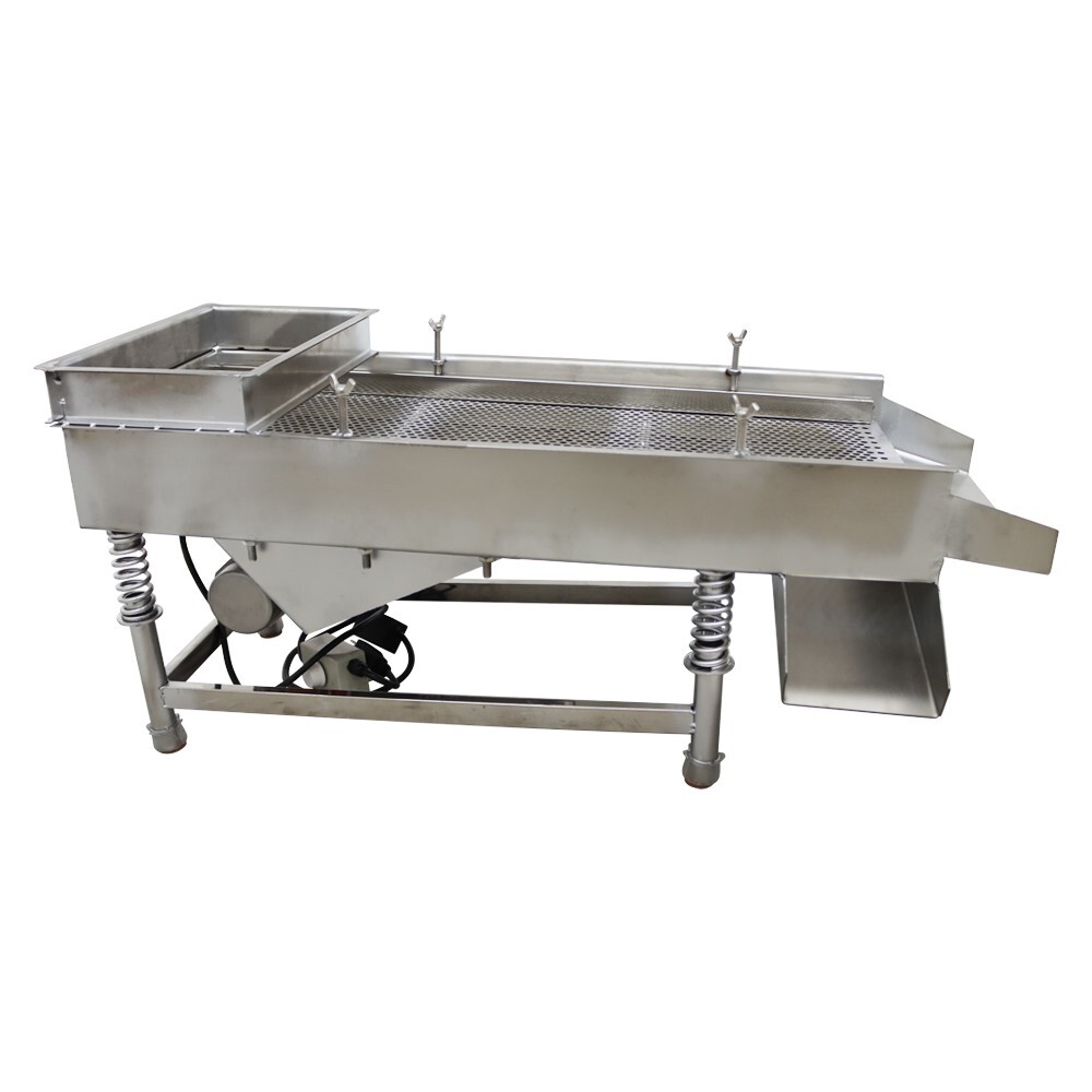 Single Layer Stainless Steel Electric Linear Vibrating Screen Sifter 8mm Screen