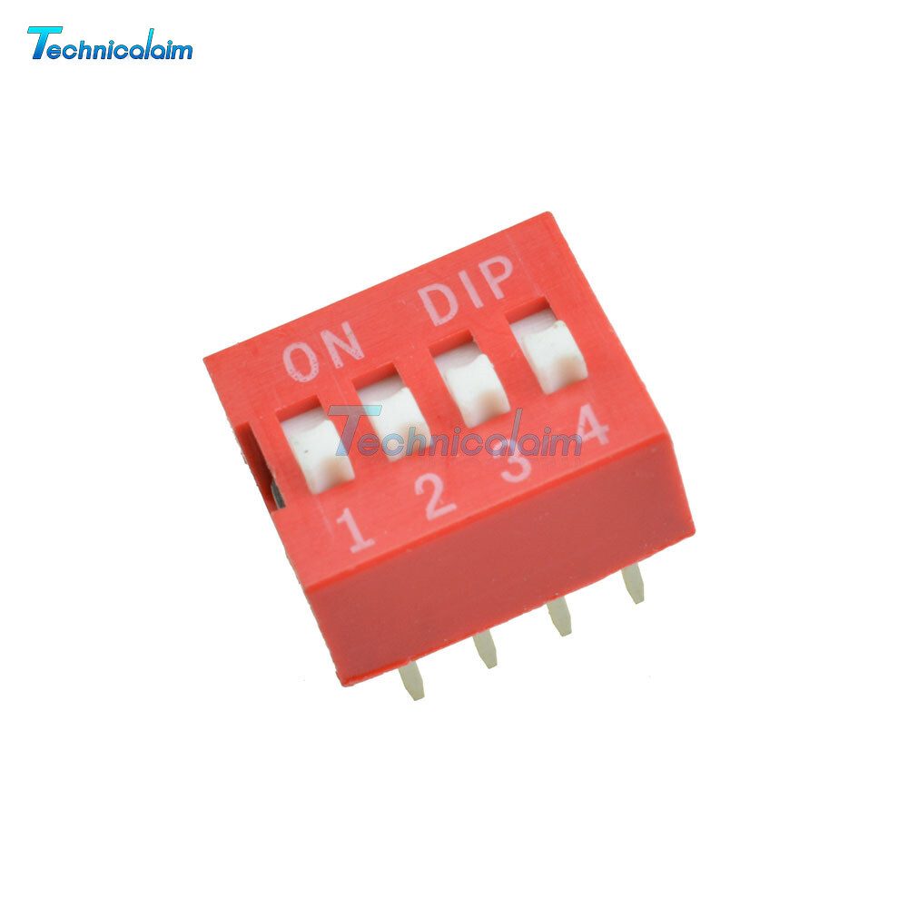 50PCS 2.54mm Slide Type Switch Module 4-Bit 4-Position Way DIP Red Pitch-