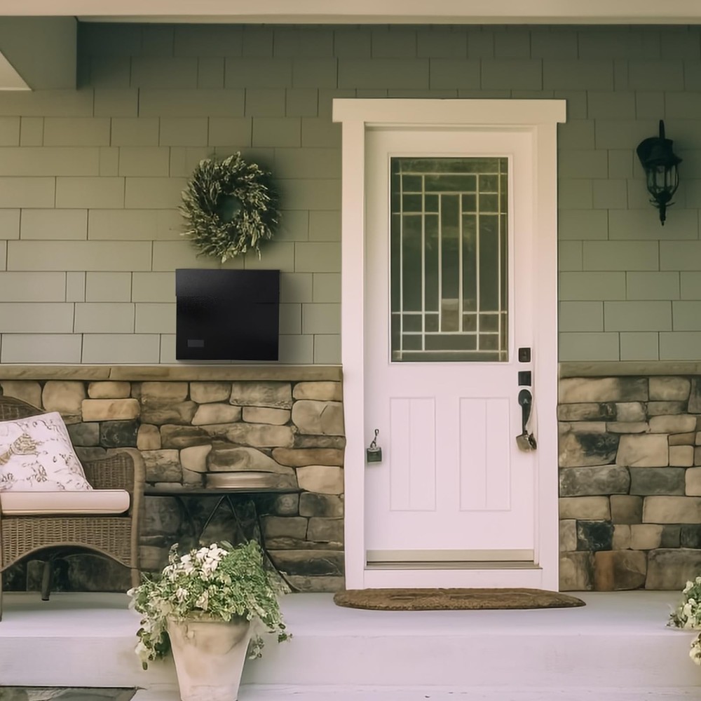 Mailbox Wall Mount Mailboxes for Outside, Large Capacity Steel Black