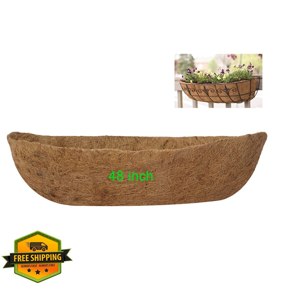 Frillybutts 48 Inch Coco Liner Replacement for Window Deck Trough Planters