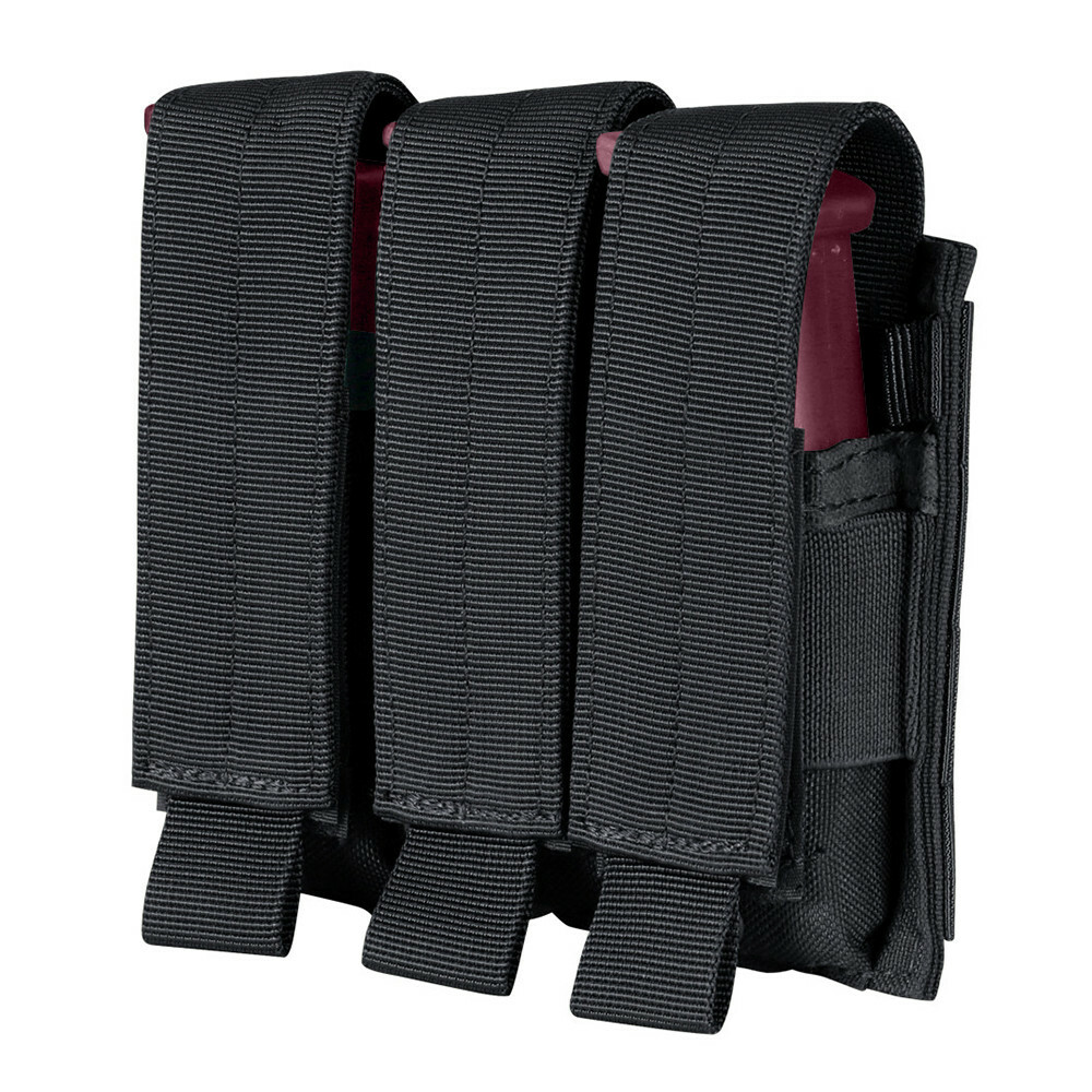 Hook and Loop Tactical Triple Multi-Purpose Modular Mag Pouch - BLACK